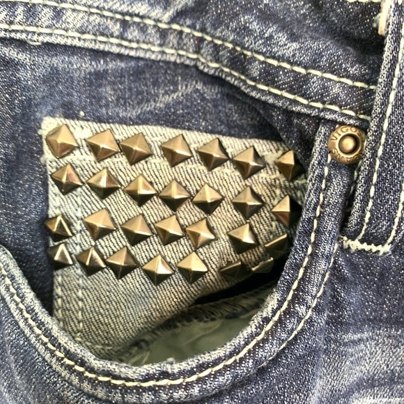 VIGOSS BOOT CUT Studded Distressed Stretch Jeans 5 - Picture 5 of 16